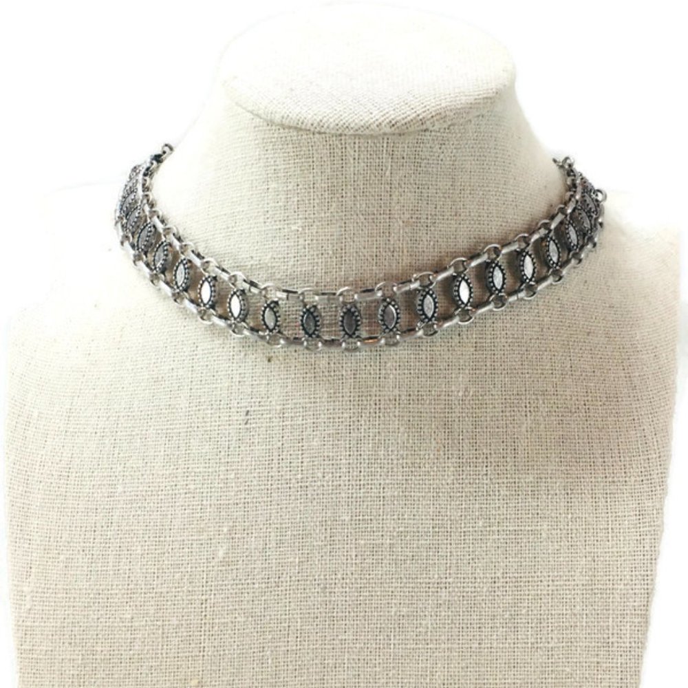 American Eagle Silver Tone Double Chain Necklace